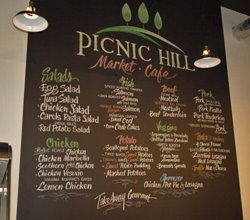 Menu Board from Picnic Hill Market Cafe in Fairmount Circle